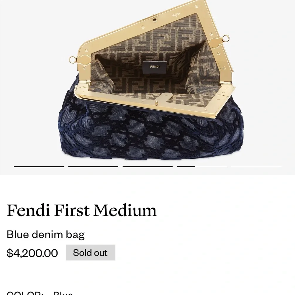 Fendi First Medium
Blue denim bag - Picture 3 of 15